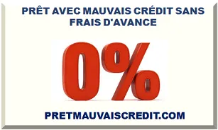 PRÊT AVEC MAUVAIS CRÉDIT SANS FRAIS D'AVANCE